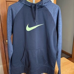 Nike Volt Black and Gray Hoodie — Women’s XL
